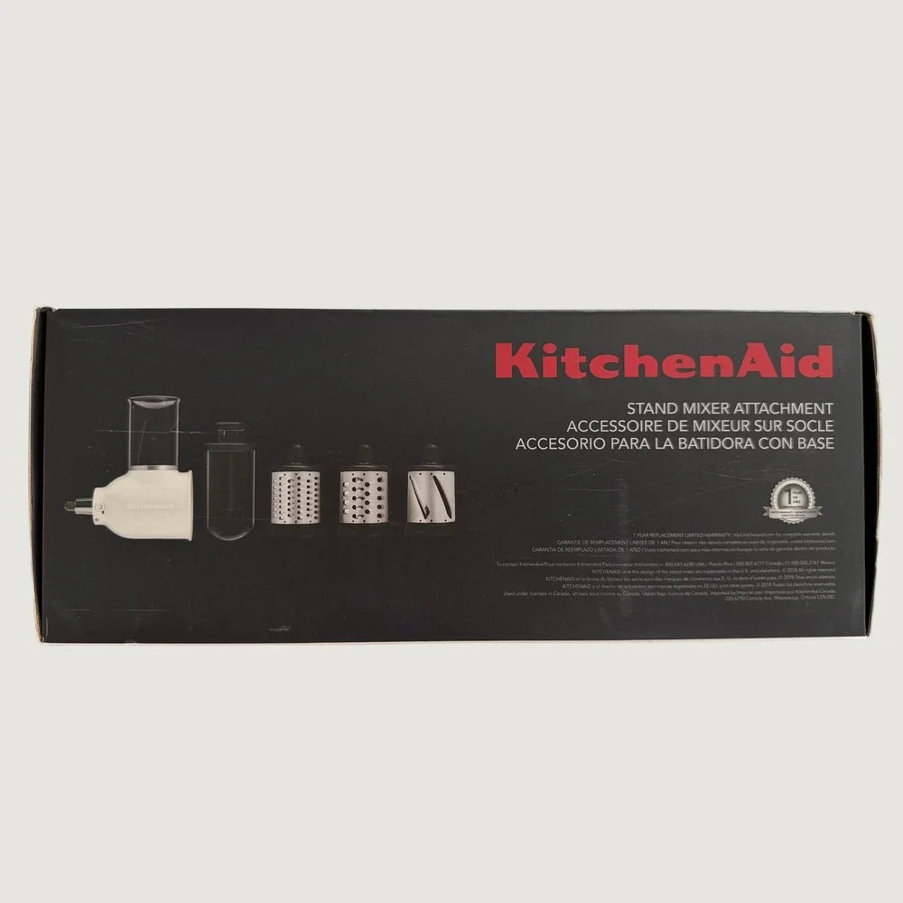 KitchenAid Fresh Prep Slicer Shredder Mixer Attachment White 3 Blades - Open Box